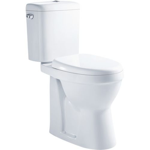 Van Marcke duoblok toilet X-Joy I PK aansluiting I Verhoogd I Quick release & Soft-close toiletzitting I Randloos toiletpot wit