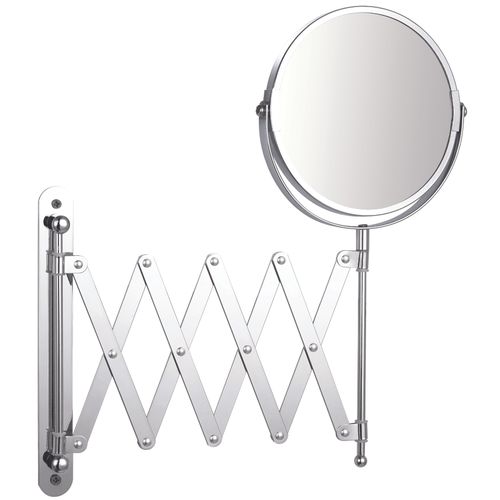 Make-up Spiegel Rond 3x Vergrotend Met Uittrekbaar Arm Chroom Ø15cm