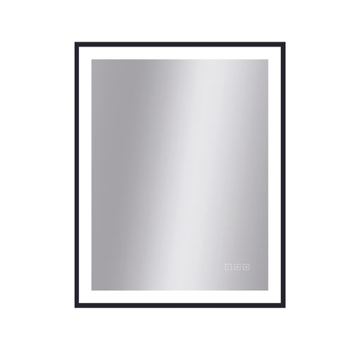 Spiegel Swann Rechthoek Met Ledverlichting Touch En Spiegelverwarming Zwart 75x60cm