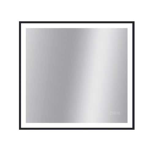 Spiegel Swann Rechthoek Met Ledverlichting Touch En Spiegelverwarming Zwart 75x80cm
