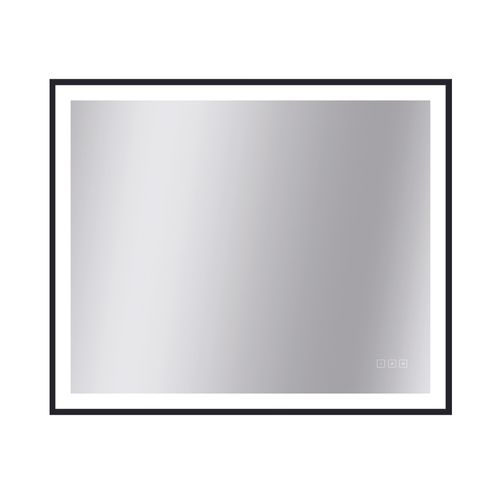 Spiegel Swann Rechthoek Met Ledverlichting Touch En Spiegelverwarming Zwart 75x90cm